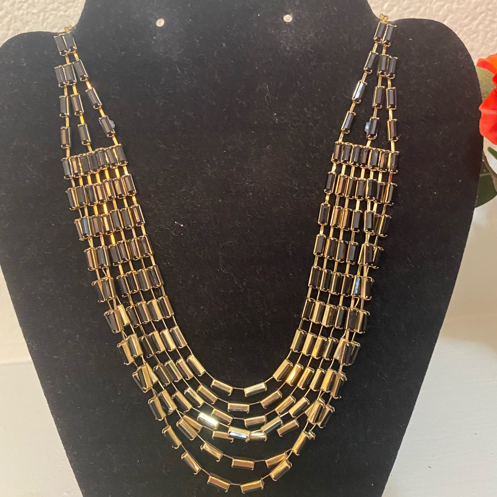 Linked Block Statement Necklace